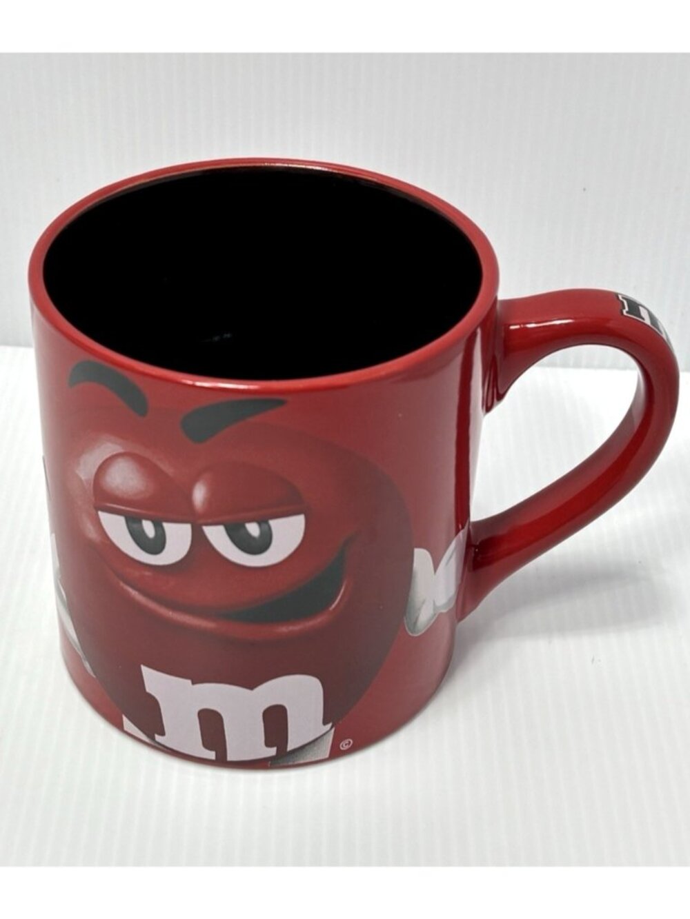 M&Ms Red Character Ceramic Coffee Mug Face Red White M Logo Collectible Cup, New